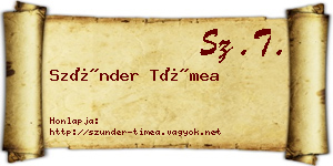 Szünder Tímea névjegykártya